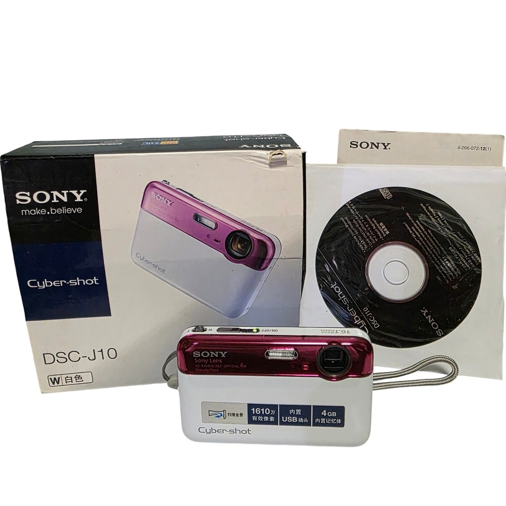 Sony Cyber Shot DSC J10 Digital Camera‎ Pink White 161 Megapixels 4GB Internal